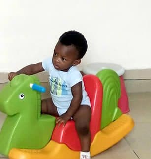 One of our youngest on the rocking horse