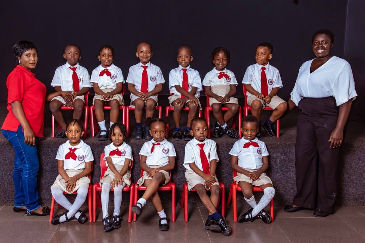 Class photograph with their teacher