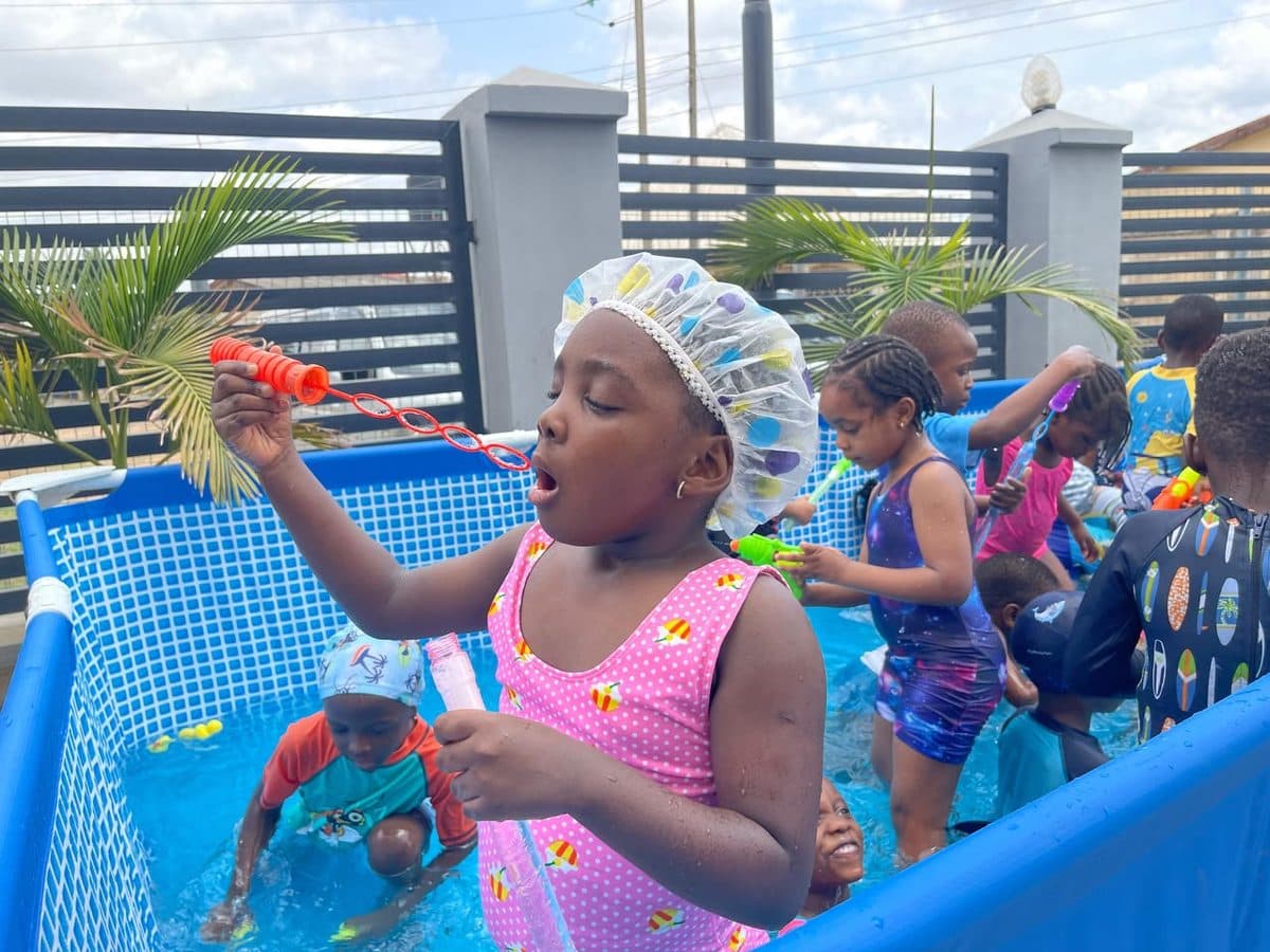 Water play at the end-of-term party