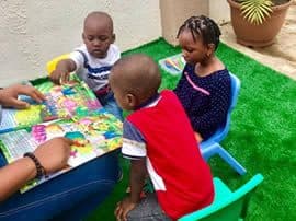 A shape-sorting activity in the Early Years room