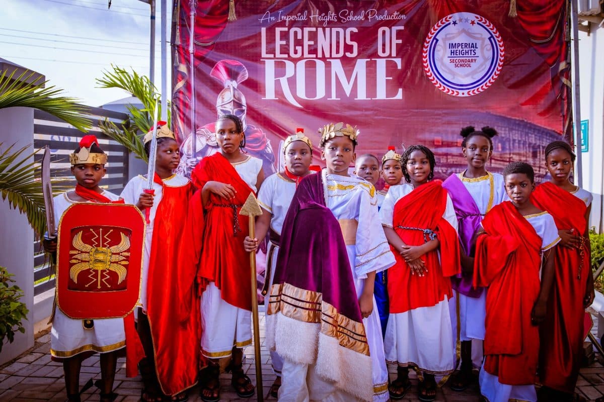 The cast of 'Legends of Rome' before the show