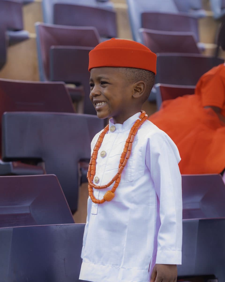 A pupil in traditional dress at sports day