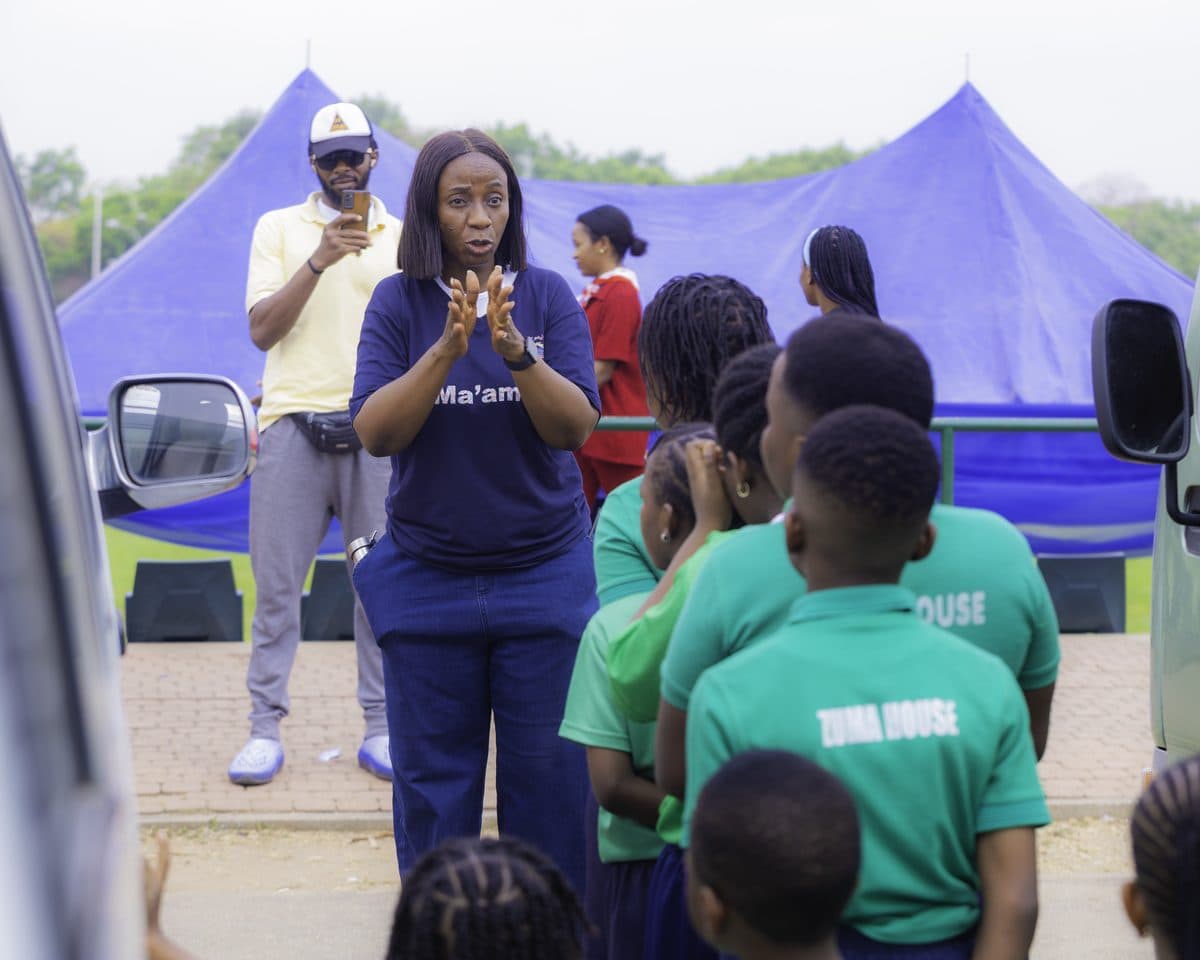 The prize-giving at the end of sports day